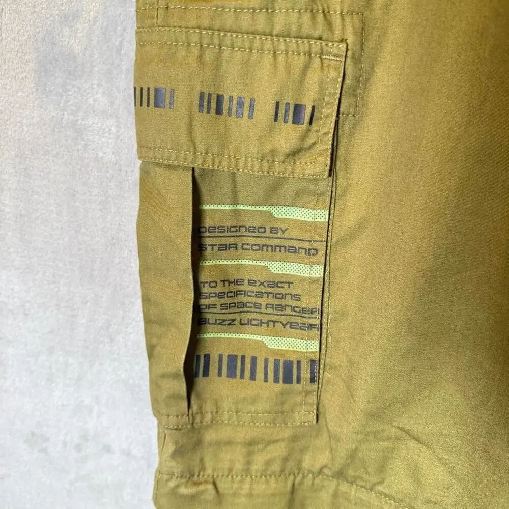 Disney Buzz Lightyear Cargo Pants XL Star Command Olive Utility Streetwear Y2K